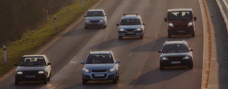 cars on motorway