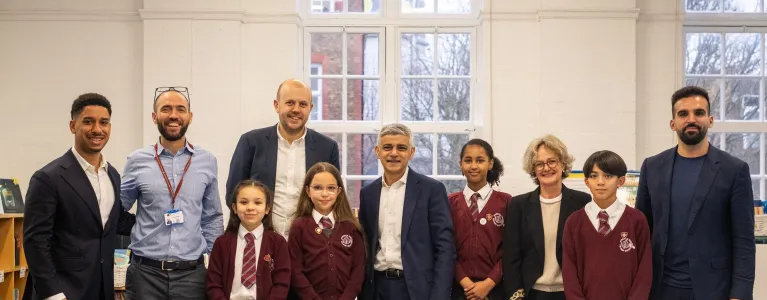 Mayor of London meeting pupils at Greener Schools programme launch event
