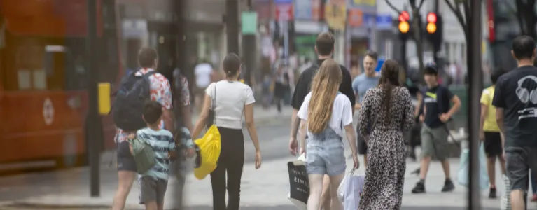 Pedestrians in Oxford Street in central London