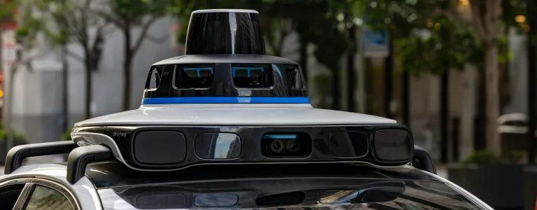 Camera and motion sensor on top of driverless car