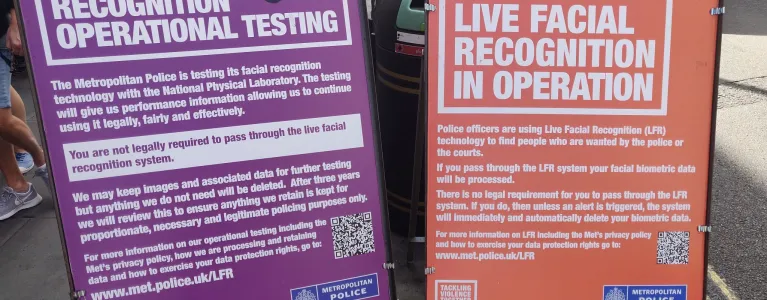 Met police live facial recognition posters 