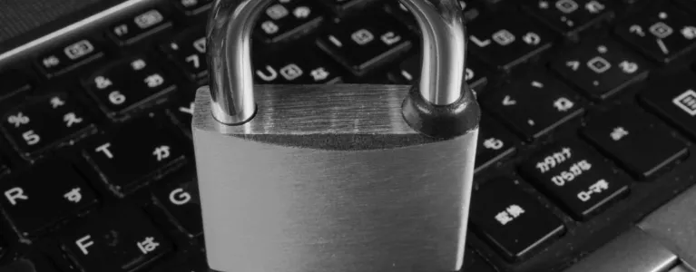 padlock on keyboard