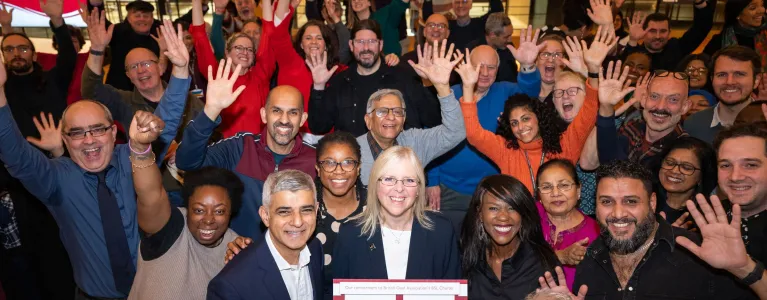 The Mayor of London and Londoners posing for a photo with the BSL charter