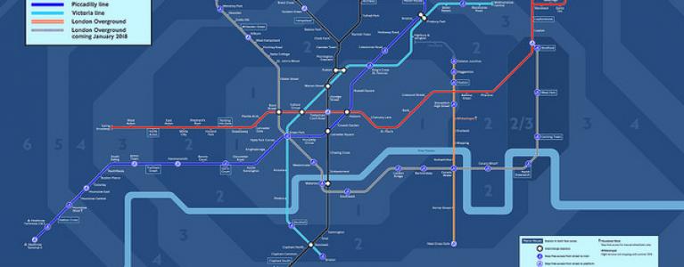 Night Tube and London Overground map