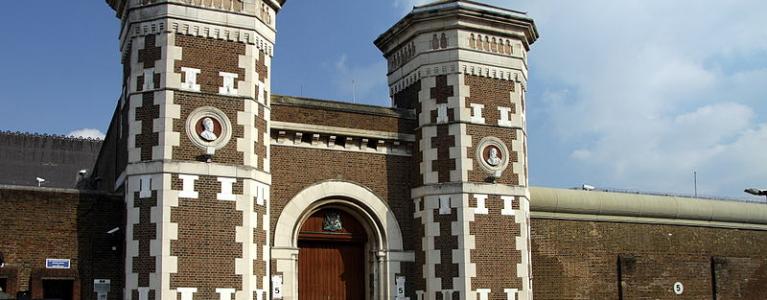 Main gate to the HM Prison Wormwood Scrubs