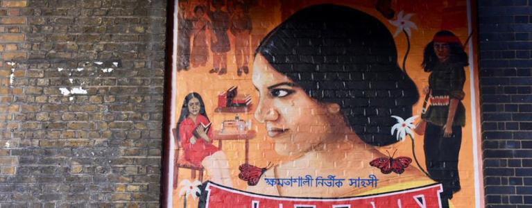 Artist Jasmin Kaur Sehra artwork of Mala Sen on Brick Lane
