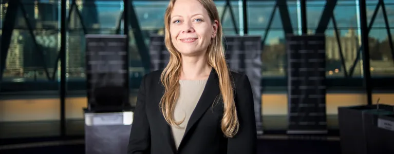 Sian Berry standing in the London Assembly Chamber