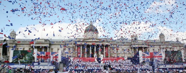 Confetti in Trafalgar Square
