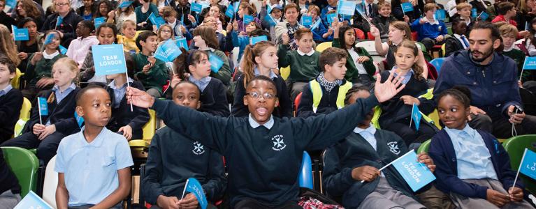 School students at the Copperbox event