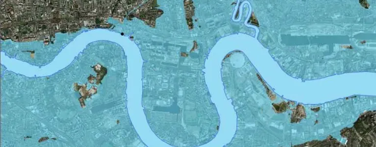 Drawing of London flood plain