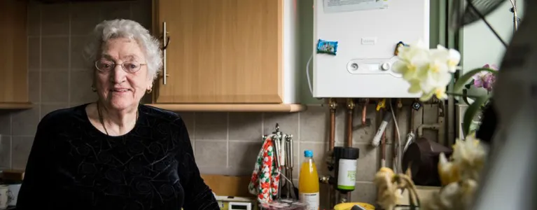 Fuel poverty action plan- woman with her new boiler