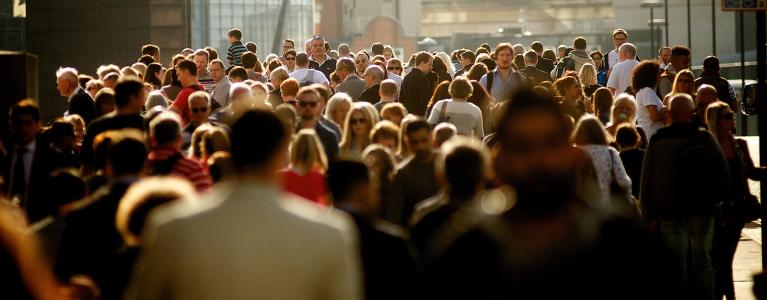 A crowd in London