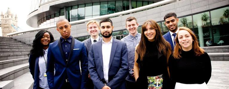 Apprentices outside City Hall