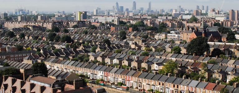 View of houses in London