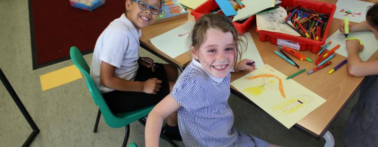 Girls in classroom