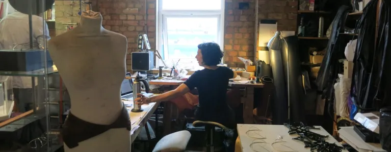 Jewellery maker in studio