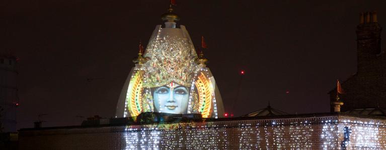 Light art installation as part of the Southall Light Show festival