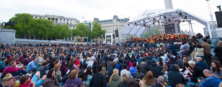 London Symphony Orchestra taking over Trafalgar Square