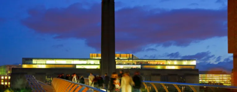 Millennium bridge lit up
