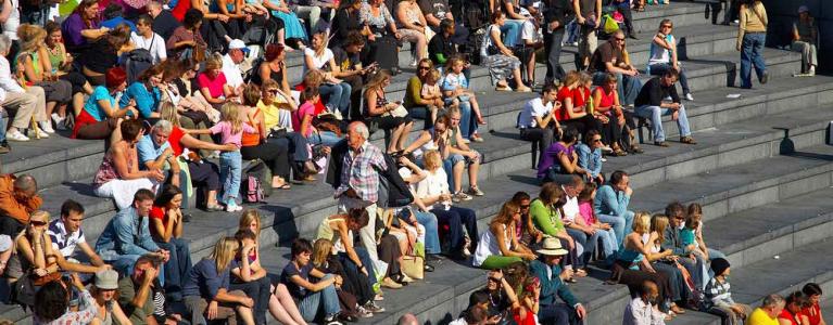 People sitting the The Scoop