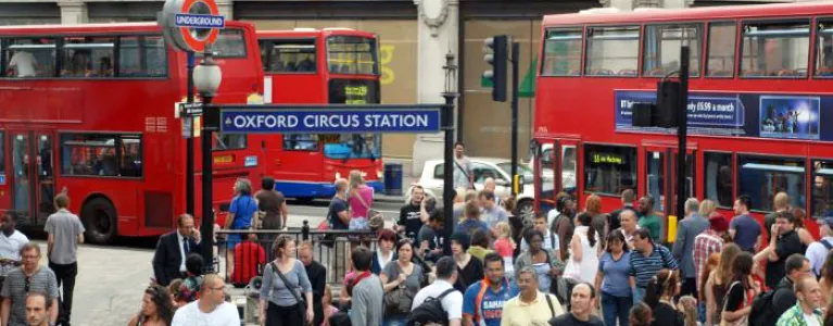 Oxford Circus people and buses