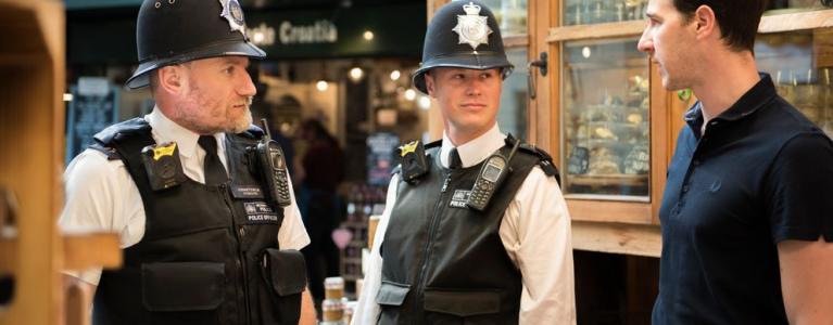 Police officers meeting the public