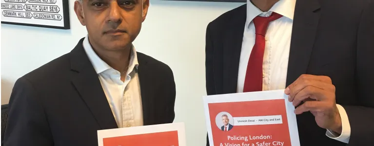 Mayor of London Sadiq Khan with Unmesh Desai AM