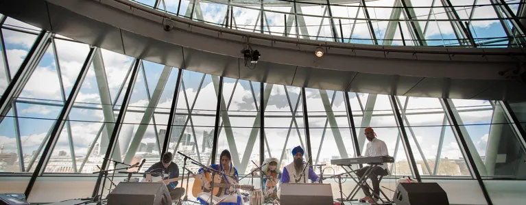 Vaisakhi performers in the chamber