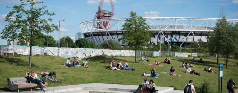 View from the Queen Elizabeth Olympic Park in East London