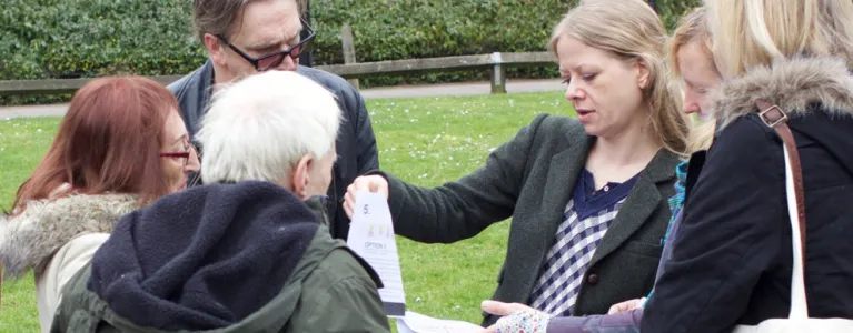 Sian Berry meeting residents on the Silchester Estate