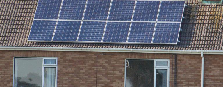 Solar panels on house roof