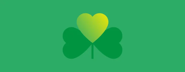 Shamrock on green background