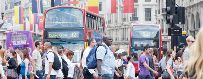 Crowd on Oxford Street