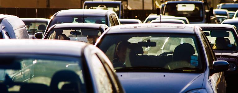 Traffic congestion on the motorway