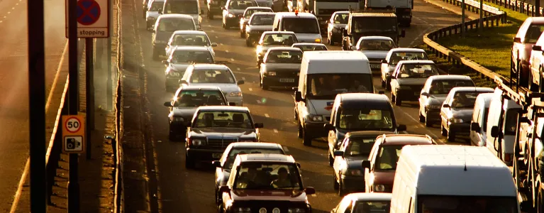 Traffic congestion on the motorway