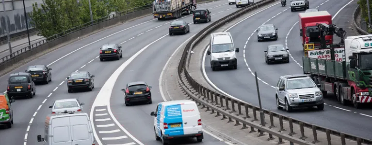 Traffic on a main road