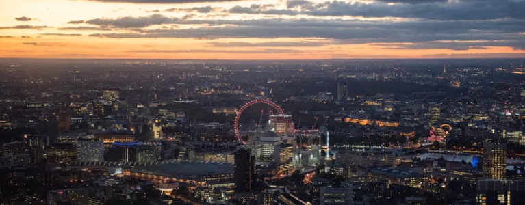 London skyline at evening