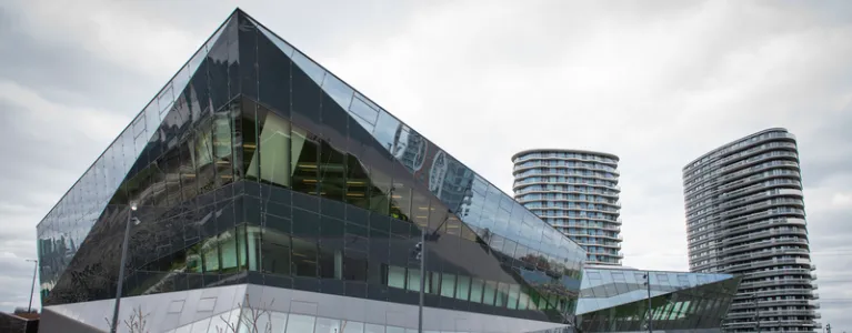 The Crystal building and surrounding areas