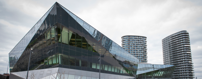 The Crystal building and surrounding areas