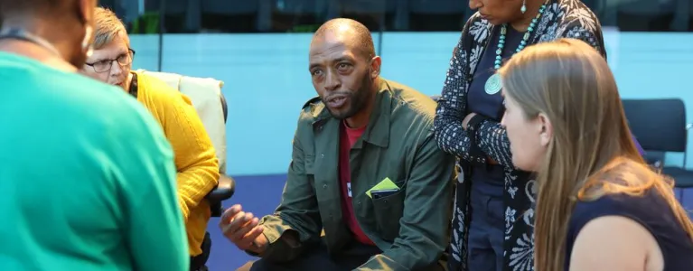 Discussion group at Seething Freshwater Sardine Festival, Surbiton, Kingston upon Thames