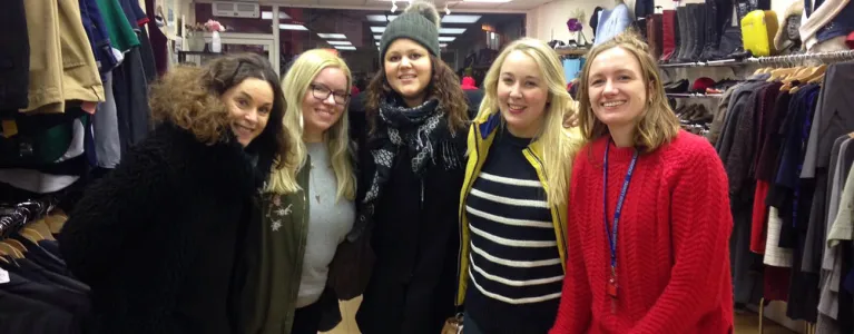 Gina Kerry of Royal Trinity Hospice with four volunteers