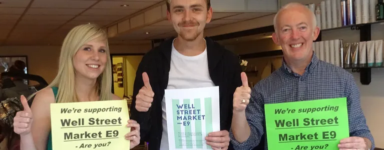 Well Street market Hackney supporters