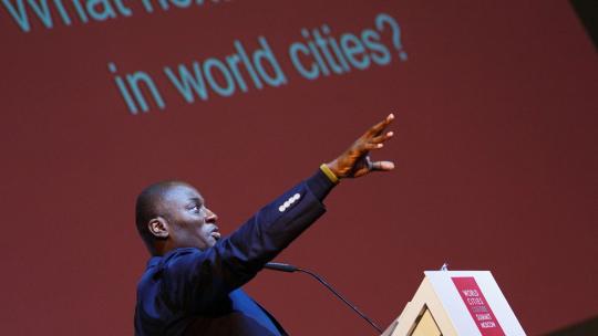Ecok speaking at World cities forum Amsterdam