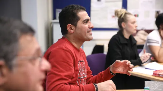 Man at training course