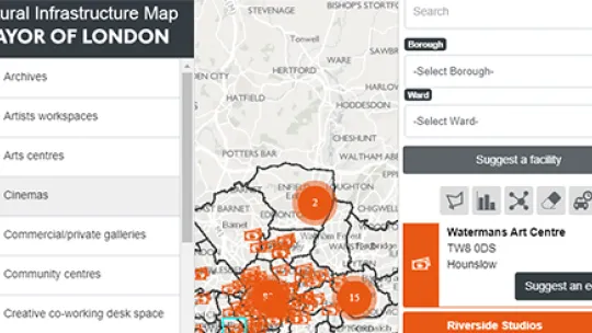 Cultural infrastructure map screenshot