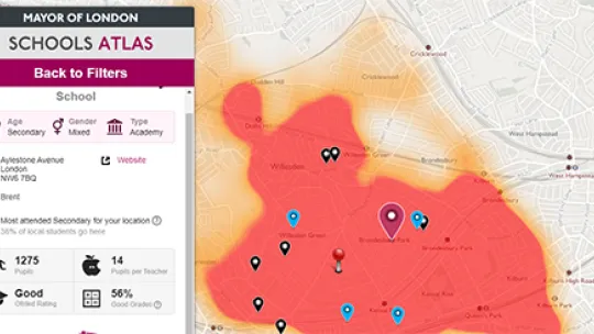 Schools map screenshot