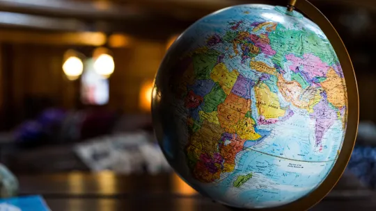 An atlas on a table