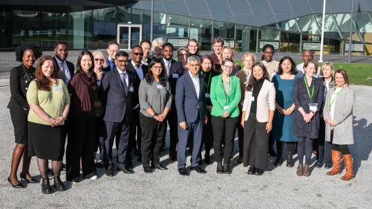 Image of Infrastructure Advisory Panel with Mayor of London outside City Hall