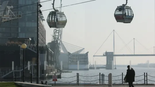 View of Royal Docks in London