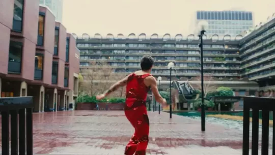 Harry Styles, As It Was video shoot at the Barbican Centre